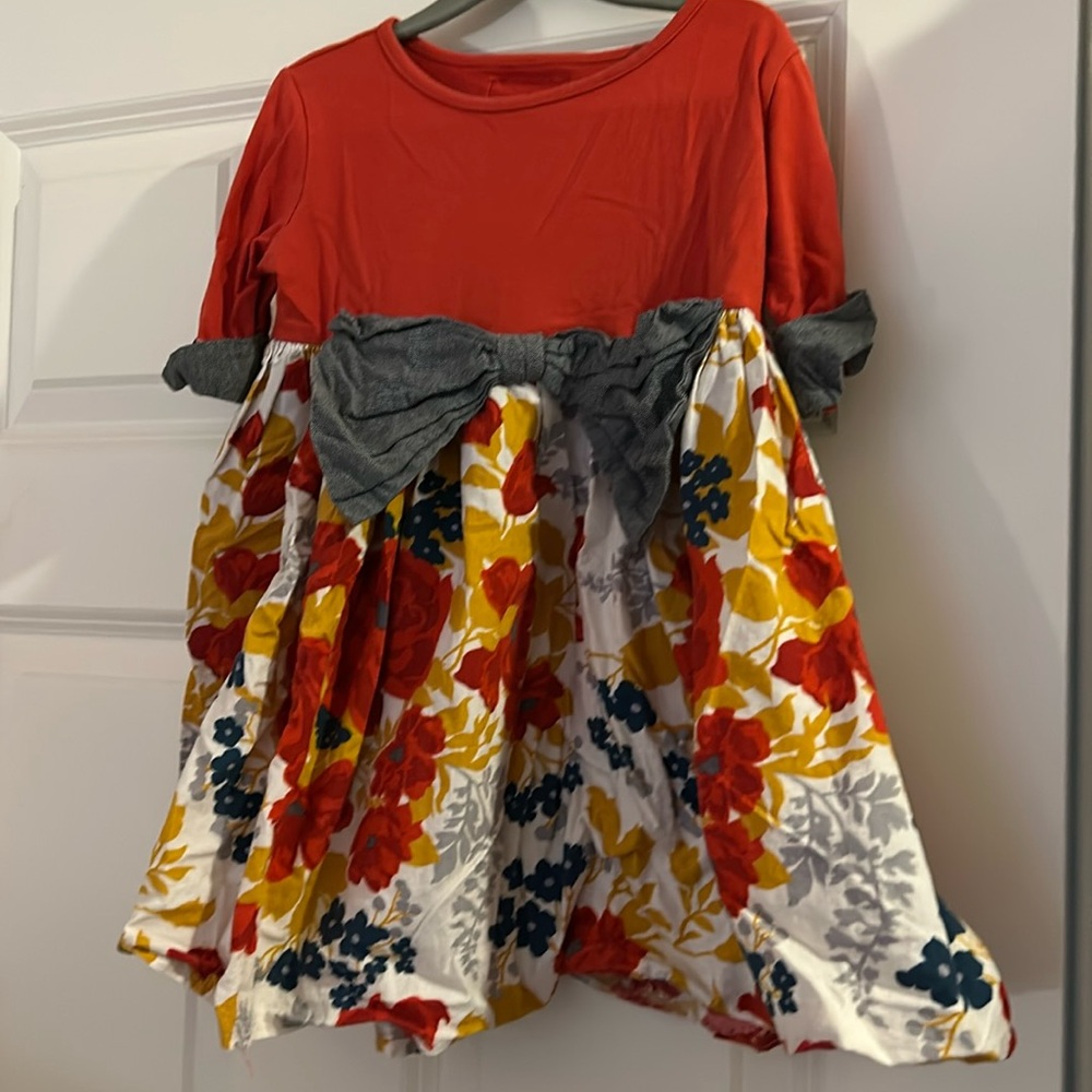 Persnickety Girls Size 6 Fall Denim And Floral Dress Tunic  NWOT